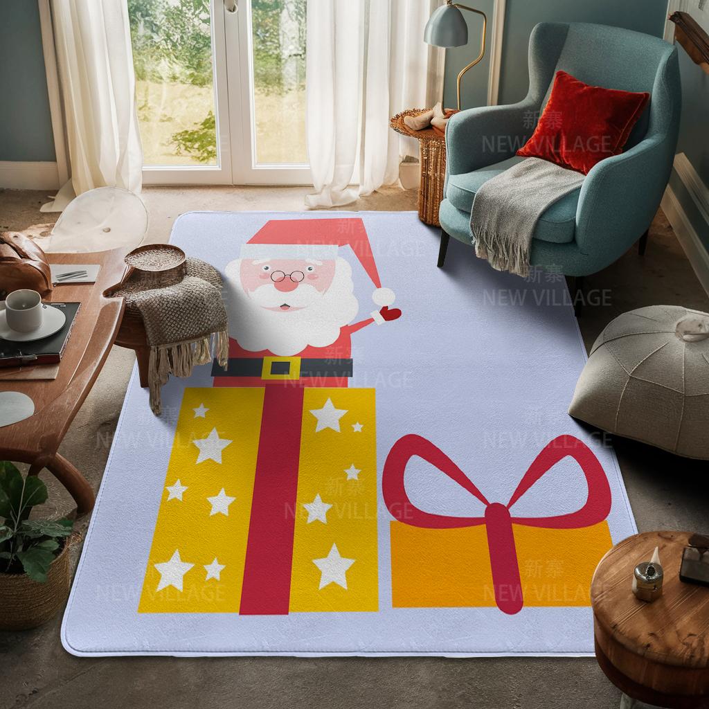 House Entrance Carpet Home Door Mat Living Room Bath Foot Bathroom Non-slip Water Absorption Rugs Bath Merry Christmas Winter