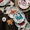 8 Polegada nordic criativo dos desenhos animados pintados à mão placa de gato utensílios de mesa cerâmica sob vitrificada prato sobremesa microondas lanche bife placa