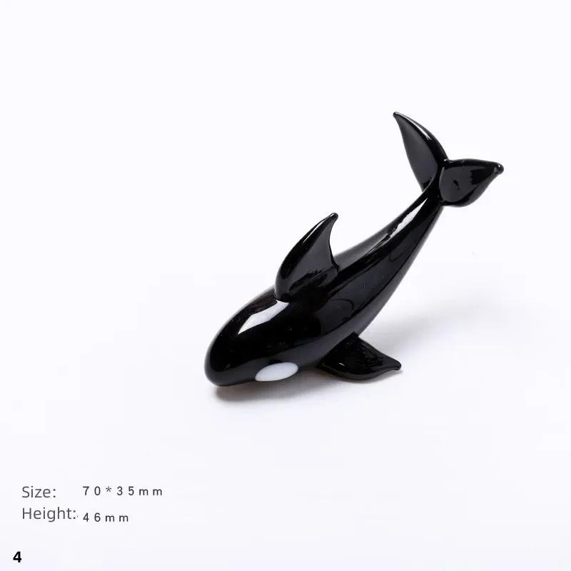 Mini-Wal-Modell Handgefertigter Schmuck Glas-Schreibtischdekoration Glas-Orca-Modelle für Kinder Geschenke Tischfiguren Zubehör