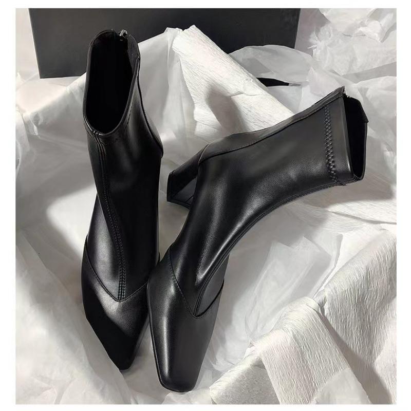 Fashion Autumn Women Ankle Boots Shoes Fashion Pointed Toe Ladies Short Boot Square Low Heel Casual Winter Boots Women's Footwear