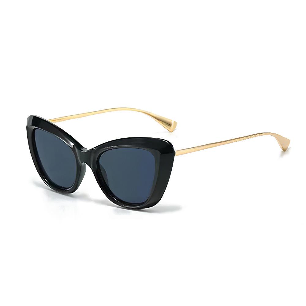 Sunglasses For Women Fashionable Cat Eye Shaped Golden Framed Glasses With High-End Design Showcasing Modern Style Sun Glasses