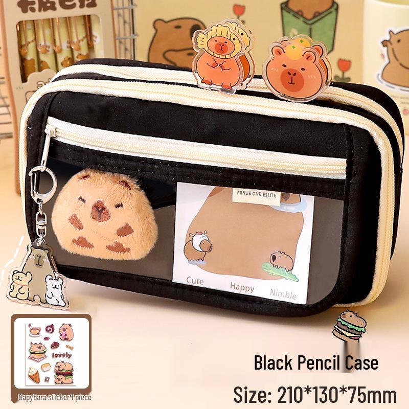 Piórnik Kapibara, Design 2024, Duża Pojemność, Unisex, dla Uczniów Szkolnych, Modna i Praktyczna Torba na Artykuły Papiernicze.