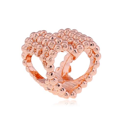 Delicate Rose Gold Plated Crystal Love Heart Bead Charms Fit Original Bracelet Charms Pendants for Jewelry Making DIY Gifts