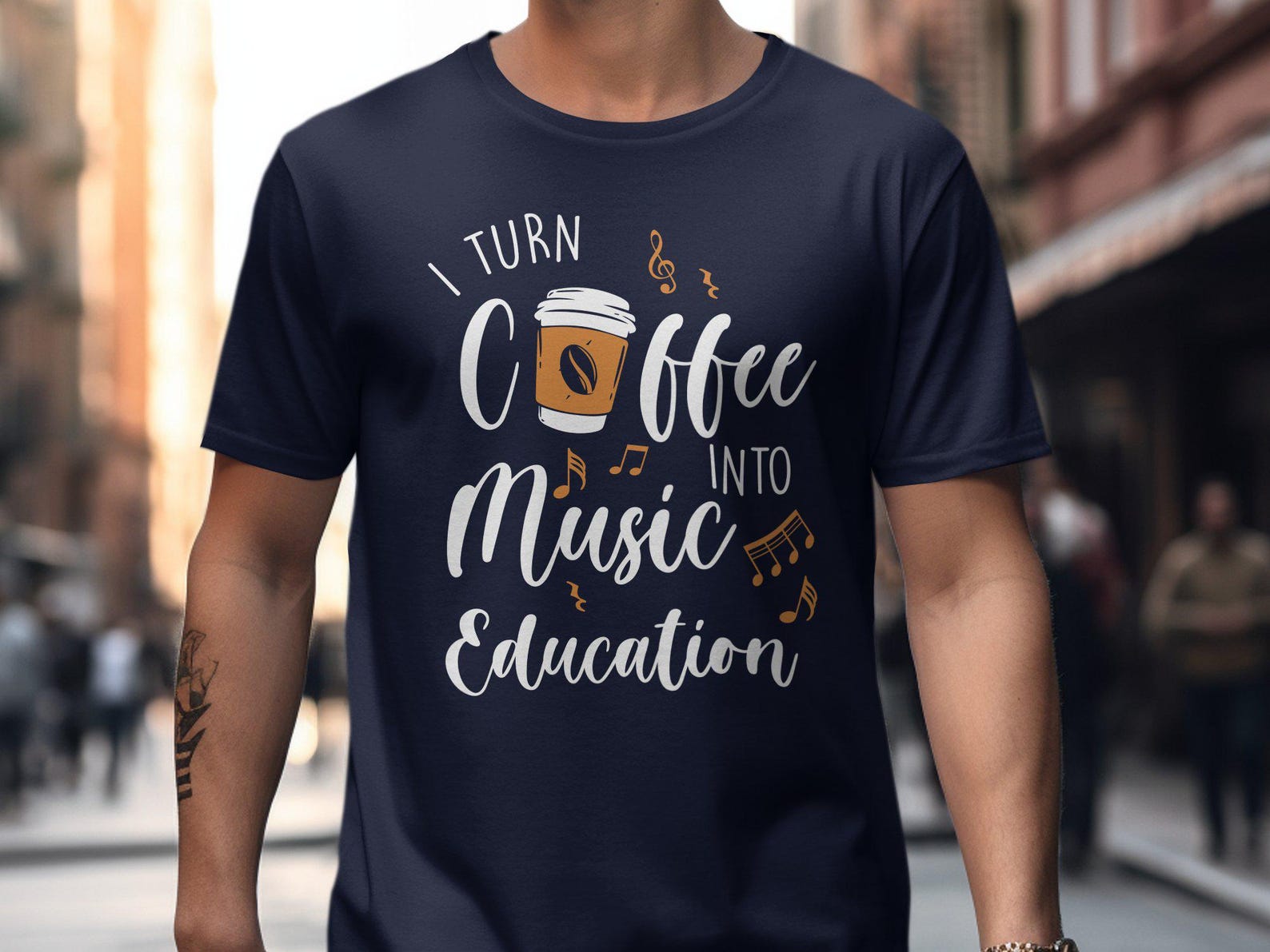 Music Teacher Shirt, Coffee Lover, Funny Education T-Shirt 3XL