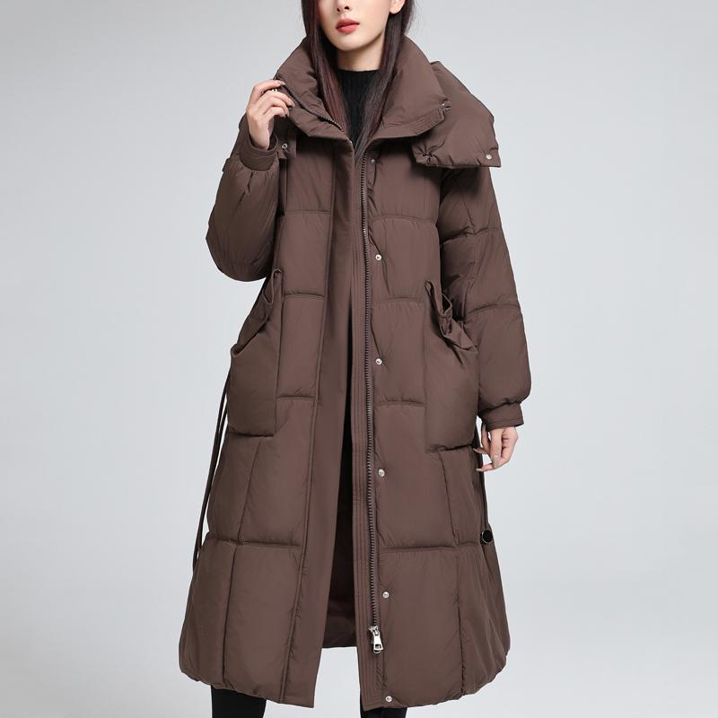 Fashion Woman Winter Coats With Belt Thick Warm Casual Winter Jacket Women's Long Parkas