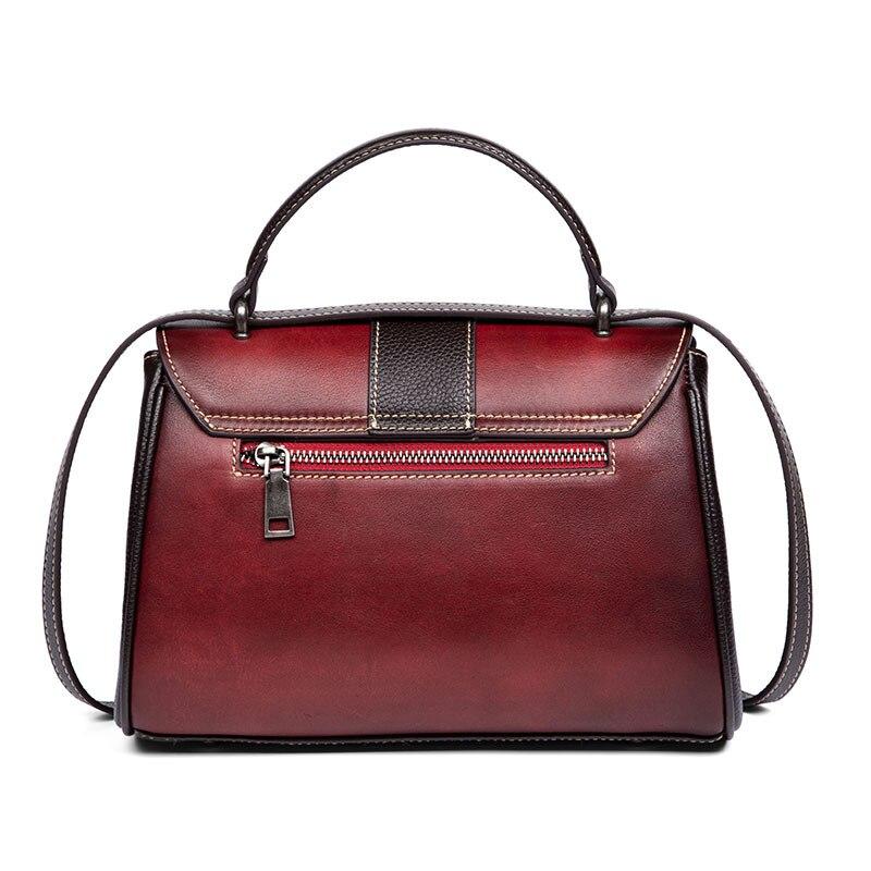 Johnature Ručně vyráběná embosovaná dámská taška z pravé kůže Univerzální kabelka Přírodní hovězí kůže přes rameno