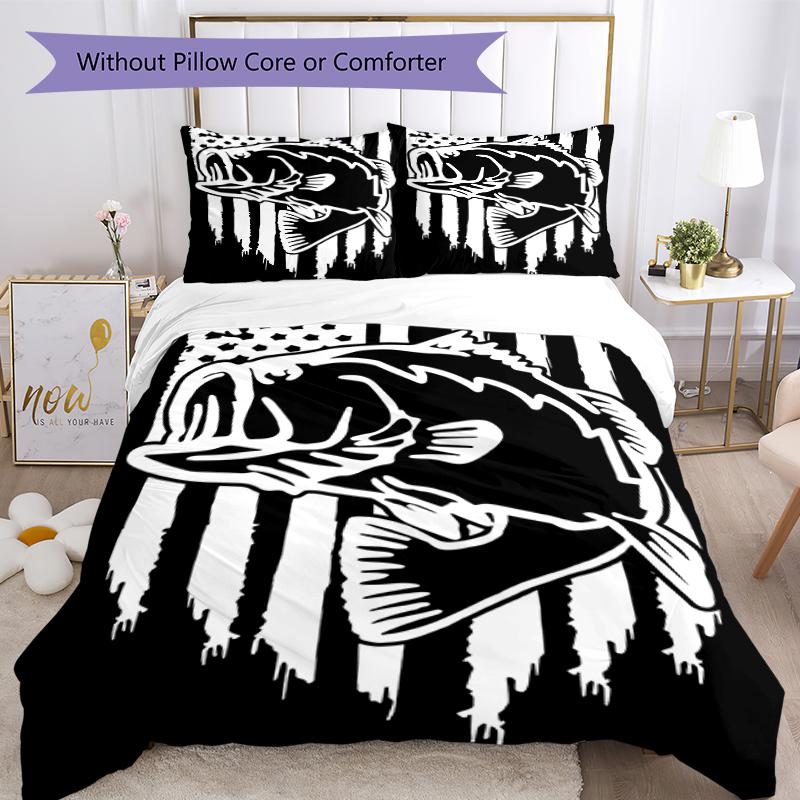3pcs Nash Tackle Pattern Bedding Set Duvet Cover Set Includes Duvet Cover &pillowcases, Perfect All Season Bedroom Decoration & Gift