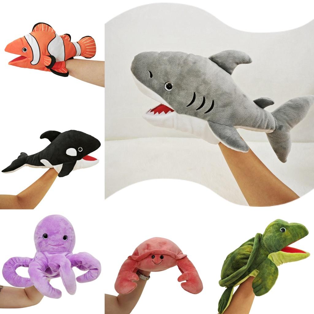 New Ocean Animal Plush Puppet Toy For Toddlers Interactive Shark And Turtle Hand Puppets Perfect Gift For Children Characters)