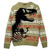 Jumper de Natal tricotado com esqueleto de dinossauro adulto unissex