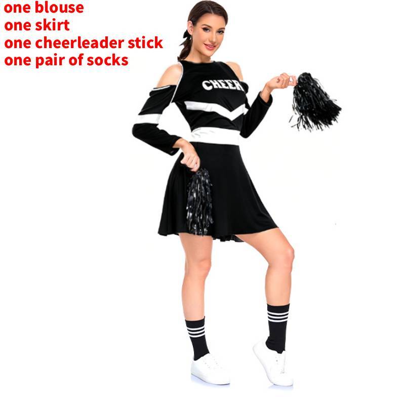 Bohemian Cheerleader Costume Set With Cotton Blend Fabric For Cosplay And Costume Parties