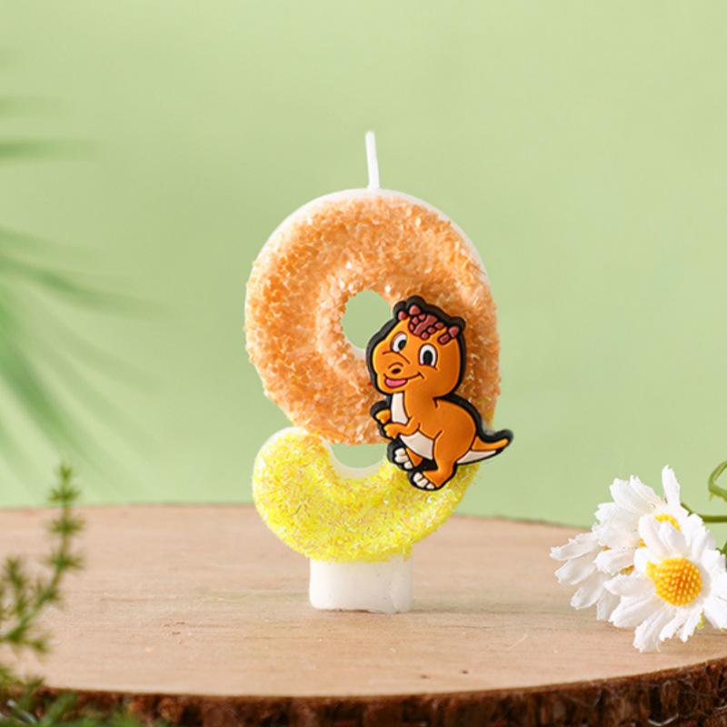 Adorable Dinosaur Number Birthday Candles for Kids  Cake Decoration