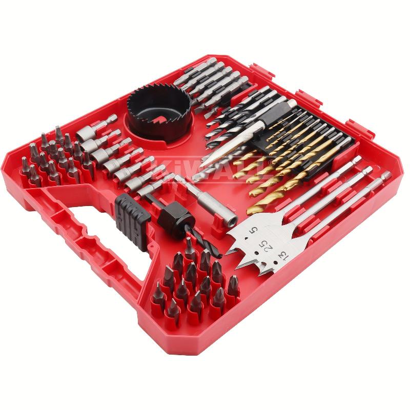 

Набор из 70 сверл KiWALL Многоцелевой набор для сверления металла со спиральными канавками, Основной набор инструментов для дома и DIY