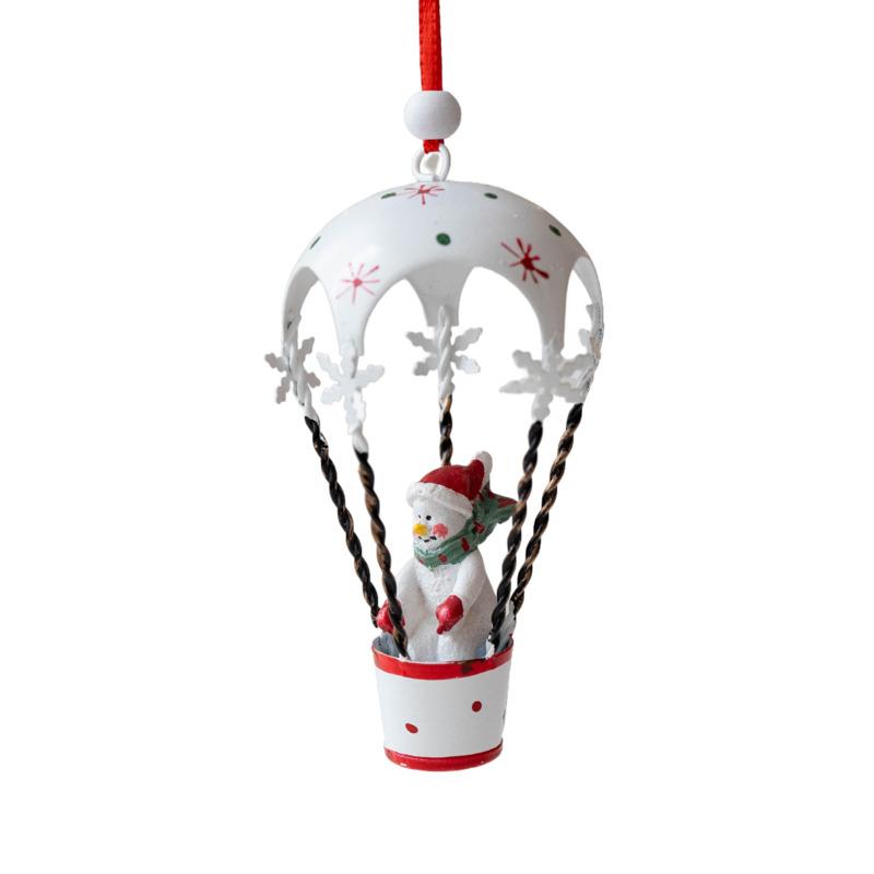 1PC Christmas Tree Ornament Pendant White Iron Hanging Pendant 6x11cm Festive Decoration For Holiday Home Or Table Display