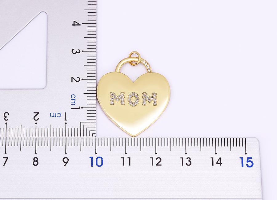 Nidin Ins Fashion New Creative Design Zircon MOM Letter Heart Shape Necklace Personalized Jewelry Party Accessories Gift