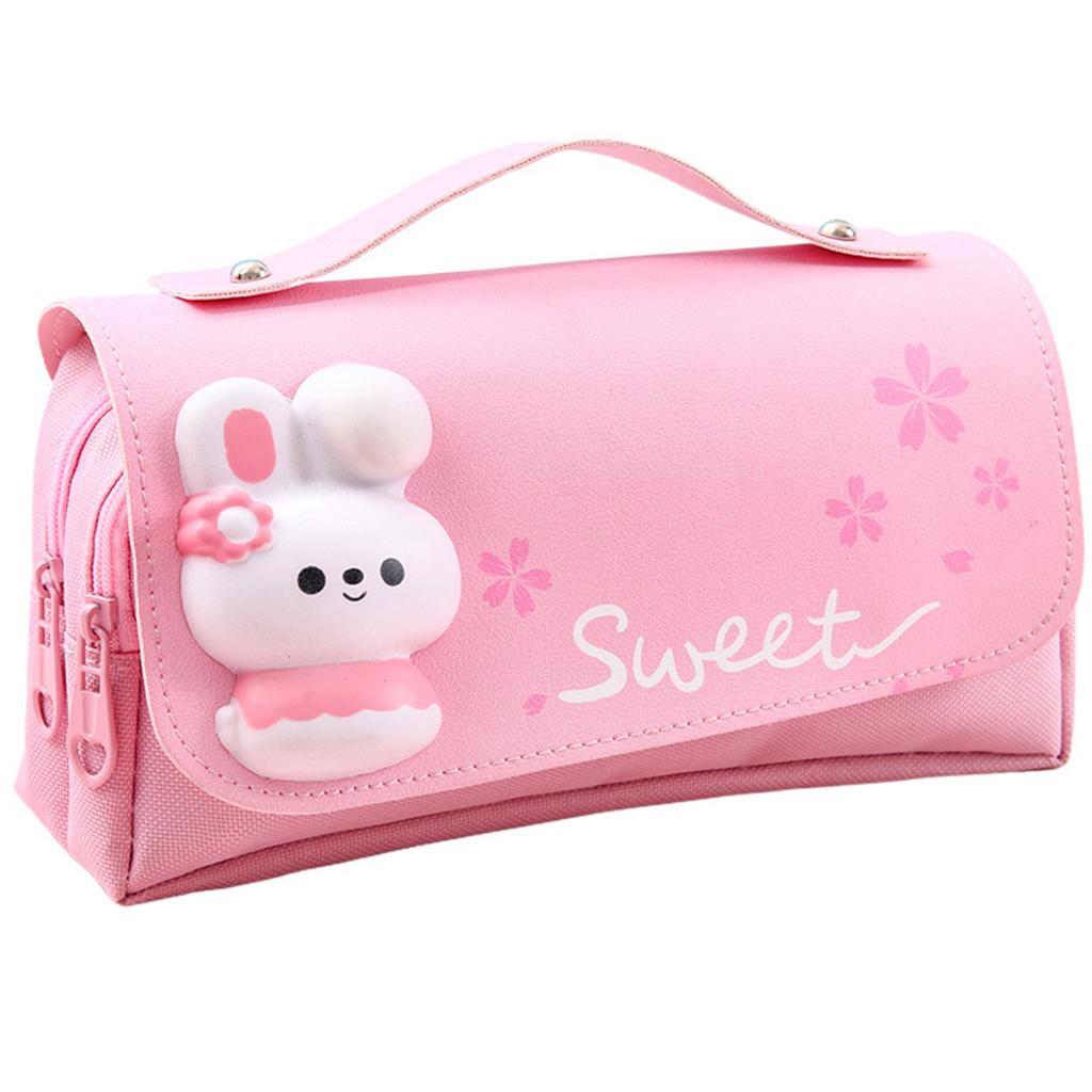 Pencil Pouch With Stress Relief Toys 21x11x6cm 3-Layer Storage For Students
