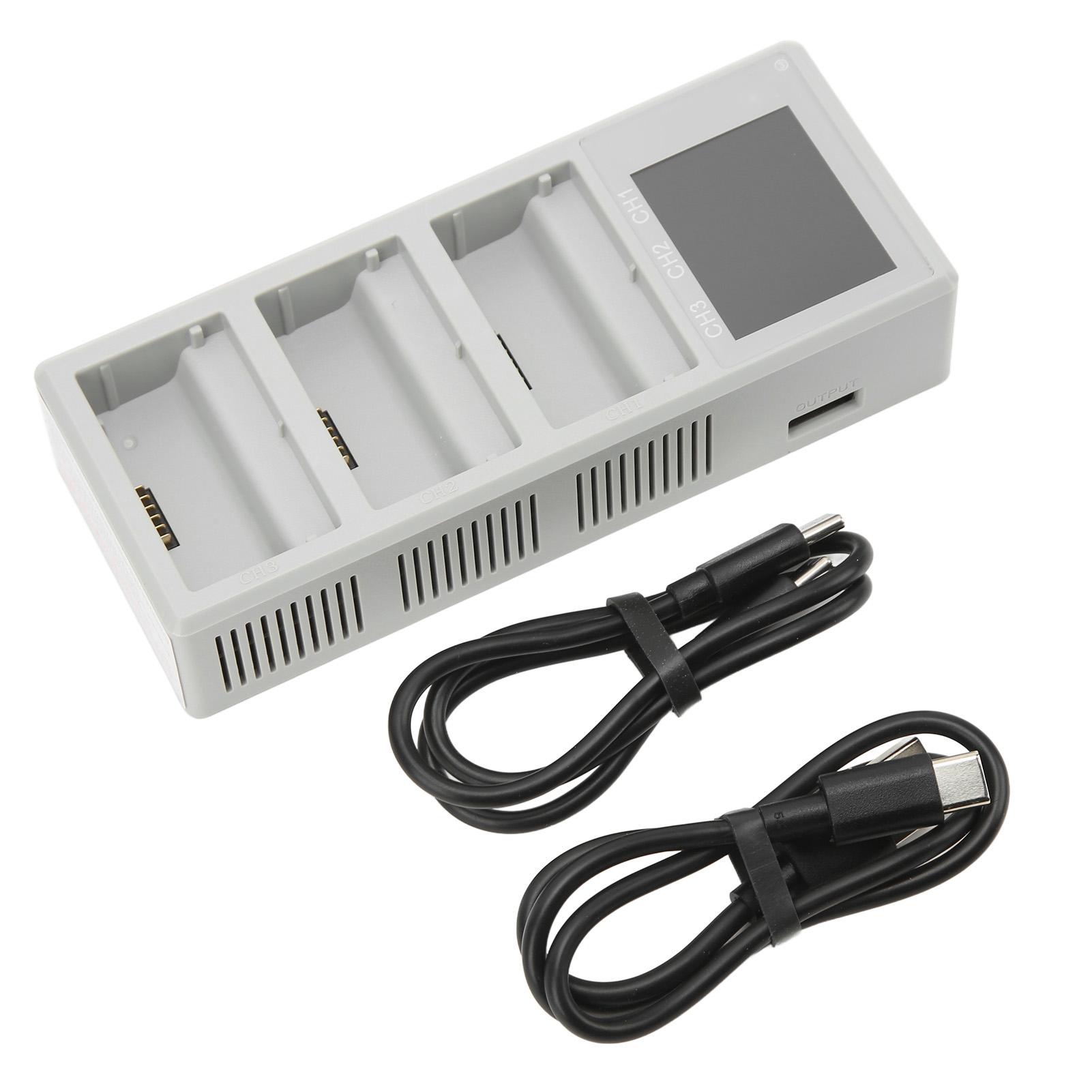 

Зарядний концентратор для акумулятора дрона 2-сторонній підтримка 3 акумуляторів USB-зарядний пристрій з РК-дисплеєм для DJI Mini 3