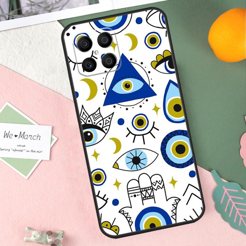 Blue Evil Eye Case For Honor 200 Lite 50 70 90 X9b X9a X8b X8a X8 X9 X9c Honor Magic 7 Pro 5 6 Lite Cover