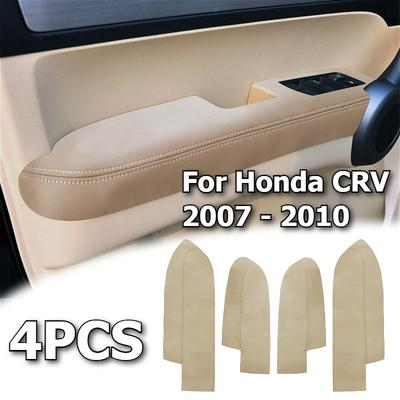 4 pièces Pour Honda CRV CR-V 2007 2008 2009 2010 Cuir Microfibre Housse d'Accoudoir de Panneau de Porte Avant Garniture de Protection