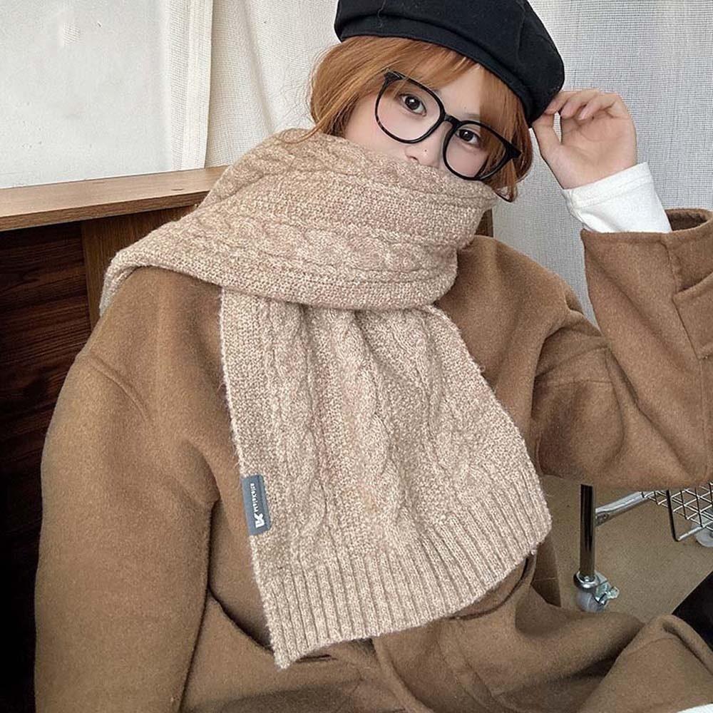 Spandex Knitting Wool Scarf Acrylic Fibers Winter Warmer Scarf Long Thickened Neckscarf  Couple