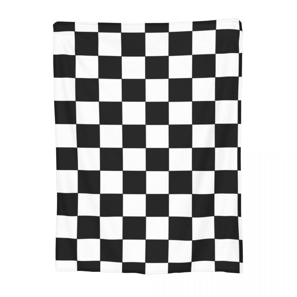 Échiquier Grille Noir et Blanc Couverture à Carreaux Douce Chaude Flanelle Jeté Couverture de Lit pour Lit Salon Voyage Maison Canapé