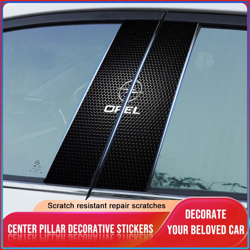 2Pc Car Center Pillar Badge Anti-scratch Protector Films Stickers For Opel crosa d astra h insignia astra j zafira b mokkaastra vivaro astra g