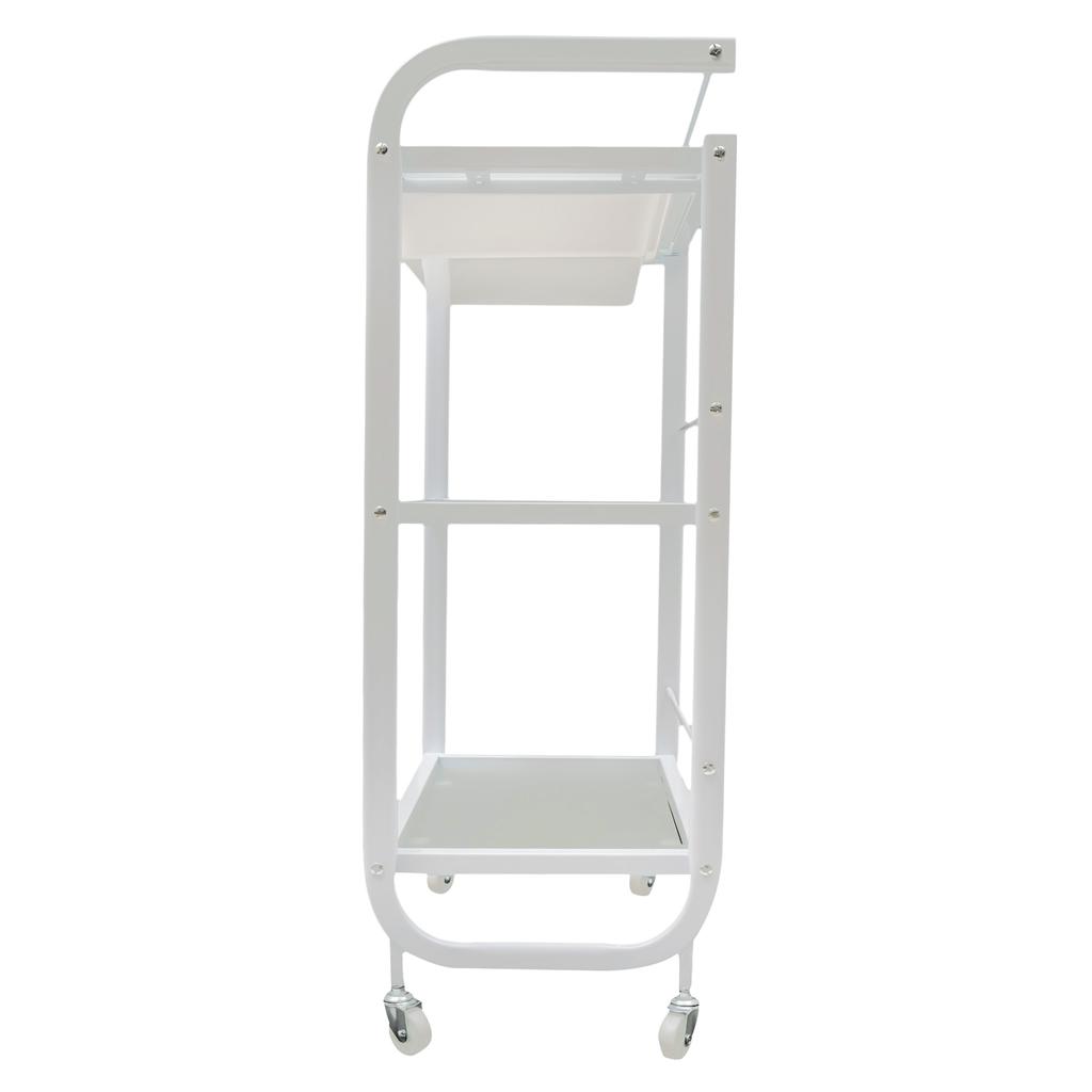 Mahlzeitenwagen mit 3 Etagen und 1 Schublade zur Aufbewahrung - Regal (Weiß)   Klassisches Design für Spar, Nagelstudio