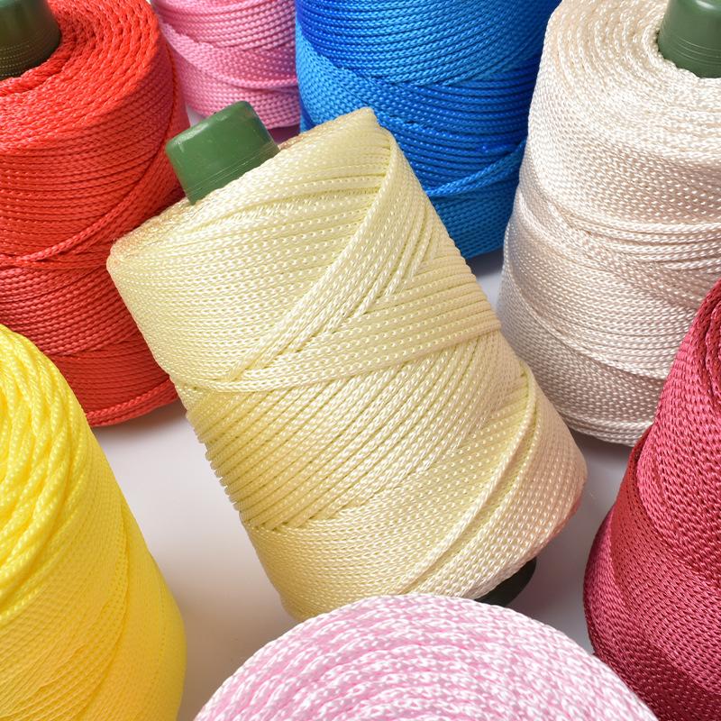 Light-Weight Ice Silk Yarn for Summer DIY Hand-Woven Sun Hat Bag Shoes Cushion Craft Rope Hollow Wool Crocheting Cushion