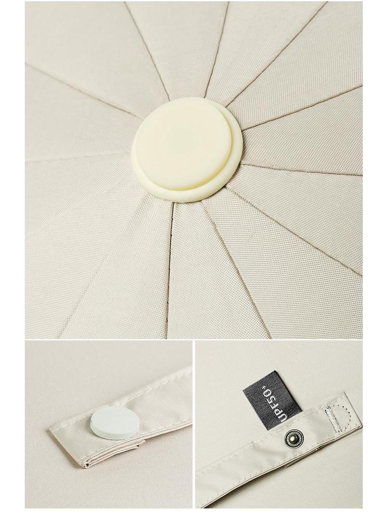 Automatic Stormproof 48-Rib Dual-Use Sun & Rain Folding Umbrella with Black Glue for Sunshade & Protection