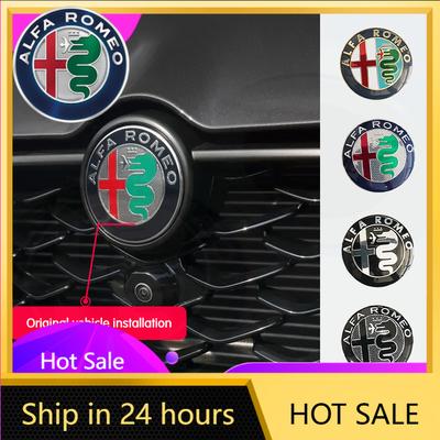 Autoaufkleber Für Alfa Romeo Für Alfa Romeo 147 159 74mm Auto Frontgrill Emblem Giulietta GT Abdeckungen Cent Neu Schwarz/Gold/Schwarz Sil