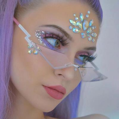 Sunglasses Women Rimless Shield Sun Glasses Metal Shades For Vintage Women Mirror Eyewear UV400