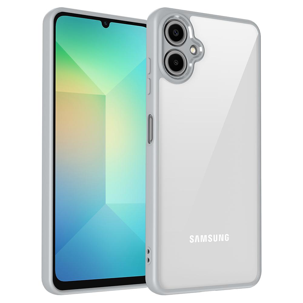 

For Samsung Galaxy A06 4G Case Matte Skin Touch Clear PC+TPU Shockproof Phone Back Cover Grey