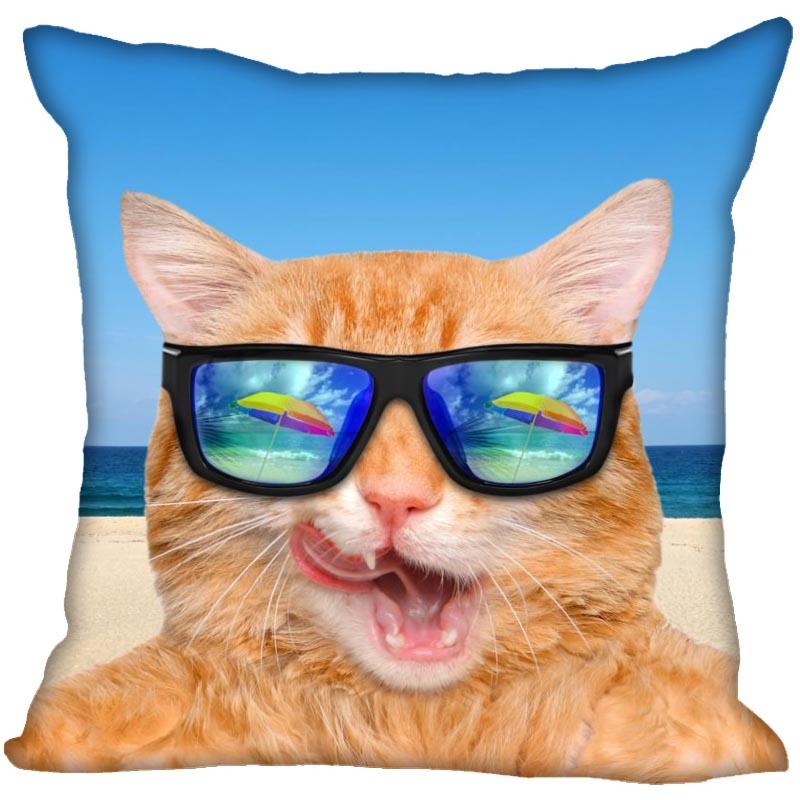 Bedroom Home Office Decor Pillowcase Square  Funny Cat Animal