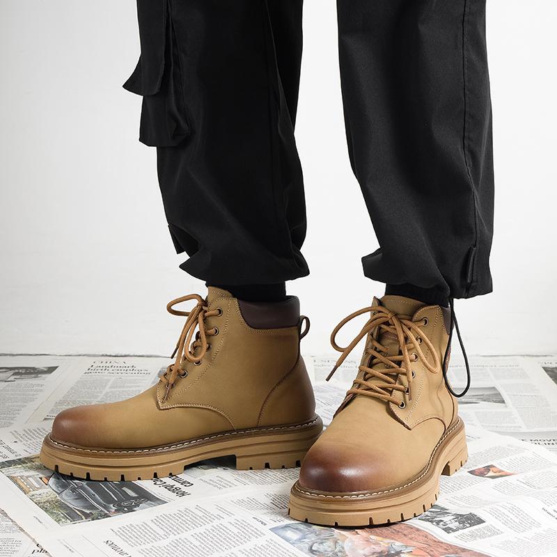 New Young Men Travel Ankle Boots Winter Classic Male Shoes Fashion Men's Leather Cowboy Boot Outdoor Casual Handmade Sneakers