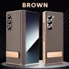 For Samsung Galaxy Z Fold 7 Case High-end Leather Auto-Rebound Magnetic Hinge Protection Moisture Proof Plated Fine Grip Cover
