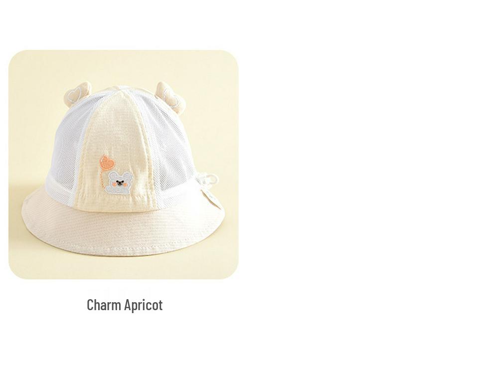 Adorable Bear Mesh Bucket Hat - Windproof & Sun Protective for Outdoor Play