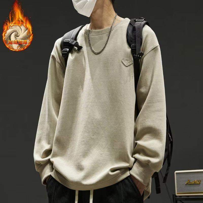 Herren Hoodie mit Rundhalsausschnitt - Neue Herbst/Winter Amerikanische Trendmarke, Lockerer Schnitt, Ohne Kapuze, Lässiges Oberteil
