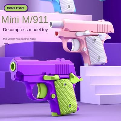 Mini pistola giocattolo modello M1911 stampata in 3D con decompressione a gravità, pistola a carota, giocattoli per adulti, giocattolo antistress per bambini, regalo di Natale