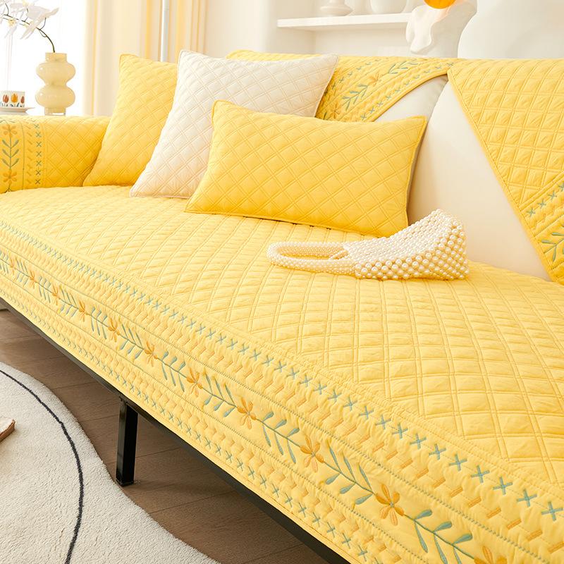 Nordic Pure Cotton Sofa Cushion Simple Modern Four Seasons Universal Non-Slip Fabric Seat Cushion Leather Sofa Cover Cover Cloth Towel