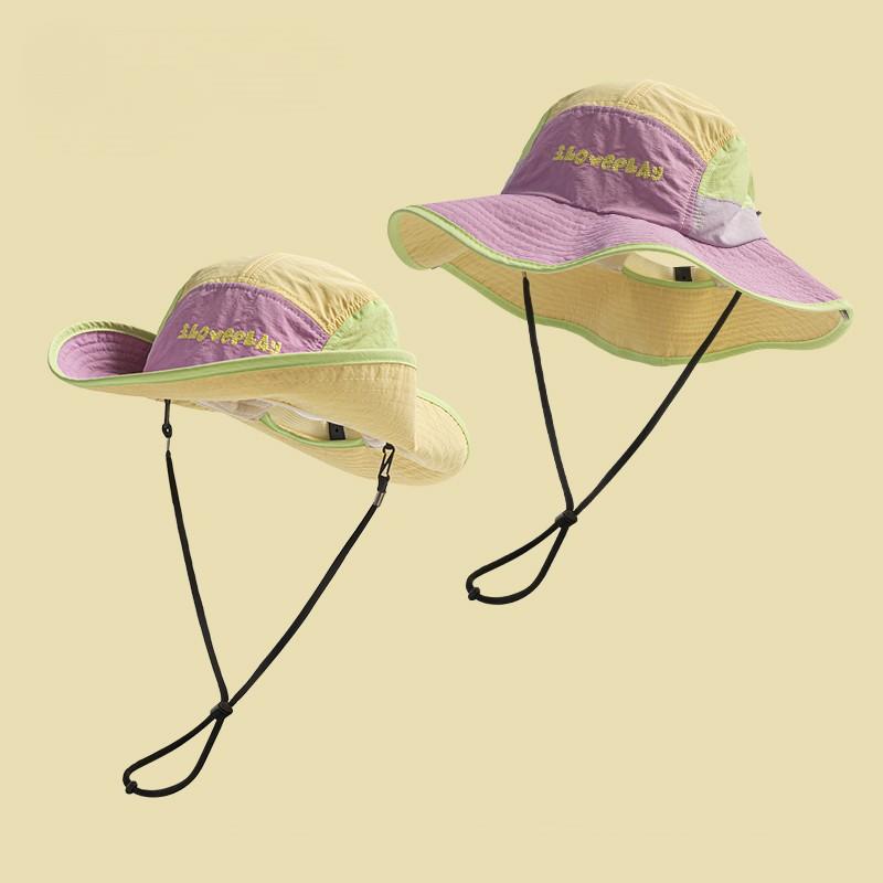 Sun Protection Bucket Straw Hat Colorful Quick Dry For Men Women Ideal For Outdoor Hiking Camping Fishing Summer Activities