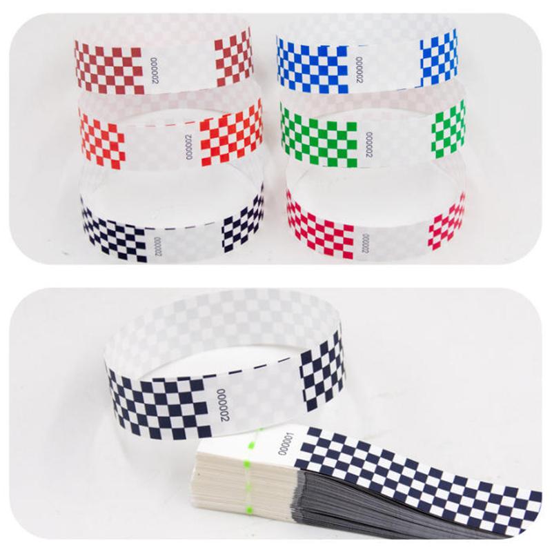 50/100Pcs Mosaic Pattern Colorful Paper Wristbands Waterproof Disposable Bracelets For Parties, Concerts, Festivals