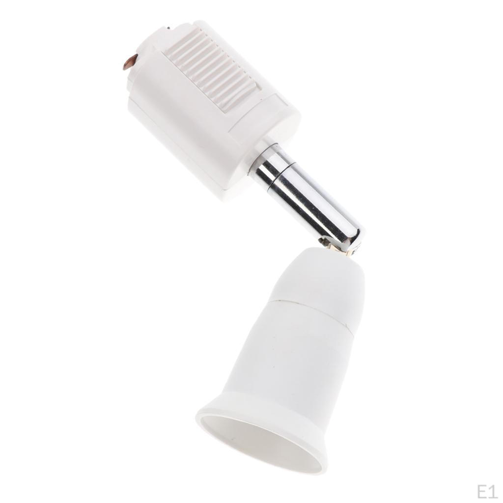 E27 Standard Screw-in Lamp Holder Adjustable Plastic Track Lighting Fixture