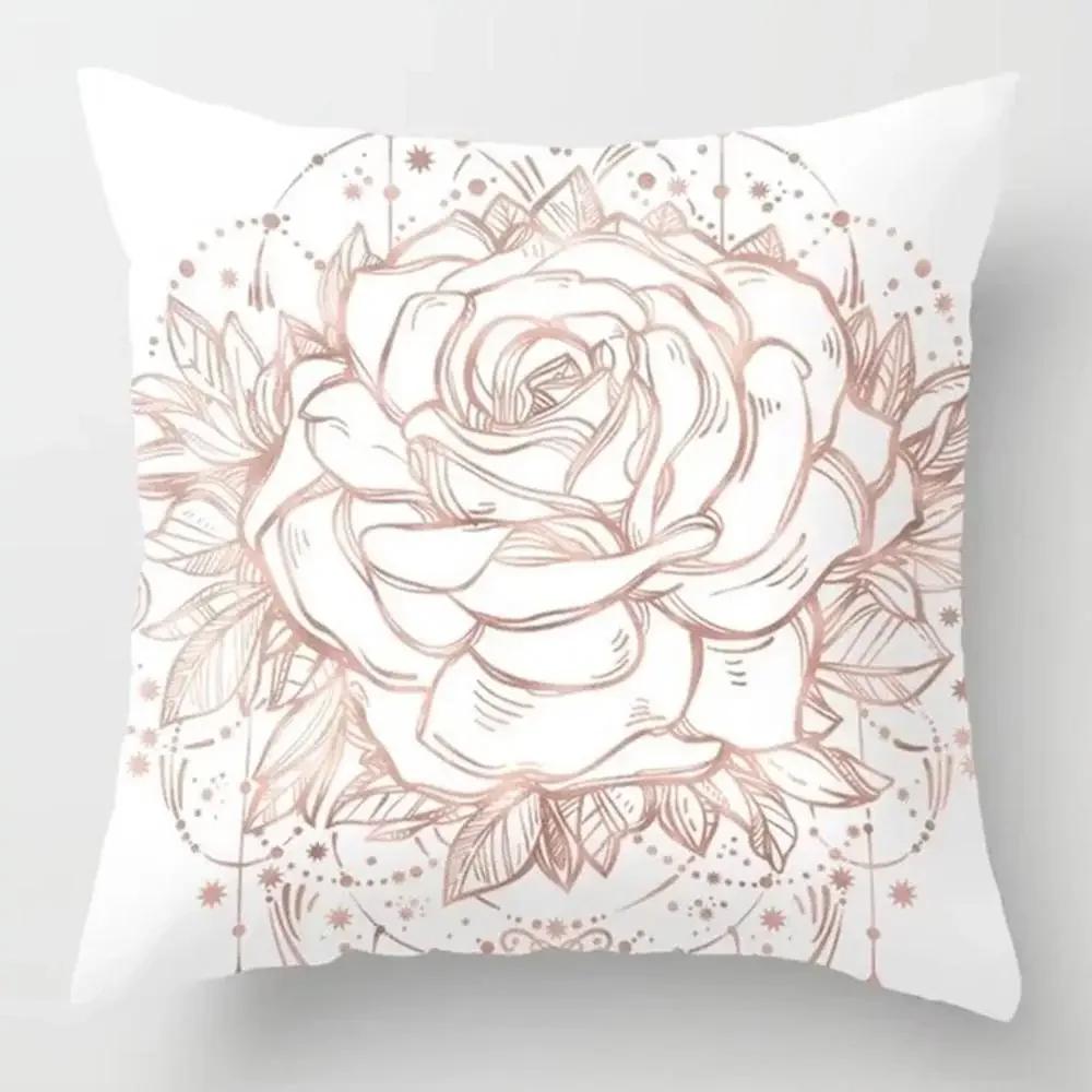 Modern Pink Pillow Case Polyester Peachskin Soft Cushion Cover Car Sofa Bedroom Living Room Fashion Home Decorative Pillowcase