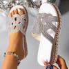 Fashion Plus Size Fashion Crystal Platform Slippers Women Summer Rivet Decor Thick Sole Sandals Woman Lightweight Non Slip Wedge Slides