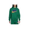 Nike Club Fleece Logo Print Hoodie With Fleece Lining Men Hoodie Peacock-Green FN3105-365