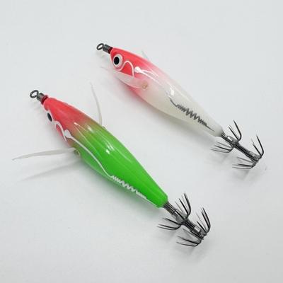 80mm 6g Glowing Squid Jig Round Belly Wooden Material Squid Fishing Hook Glowing Feature Horizontal Wooden Shrimp Night Fishing