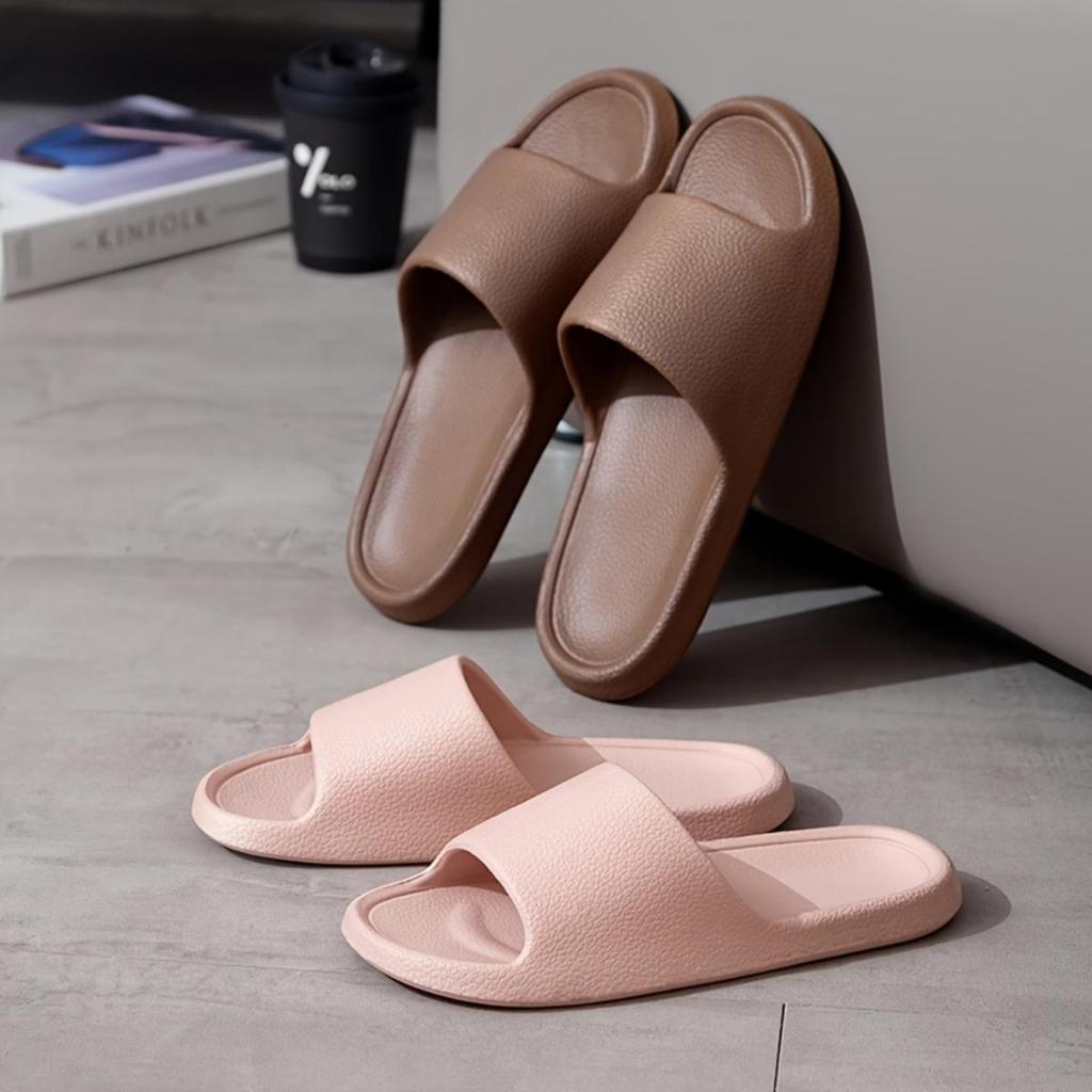 Damen-Hausschuhe mit dicker Sohle, rutschfest, EVA, lässiges Herren-Hausschuhset, Strandbad, einfarbig, für drinnen und draußen