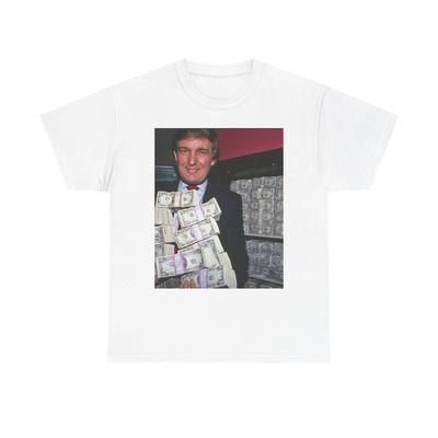 Trump Grafikus Póló Vintage Pénzeszsák Retro Unisex Nehéz Pamut Póló