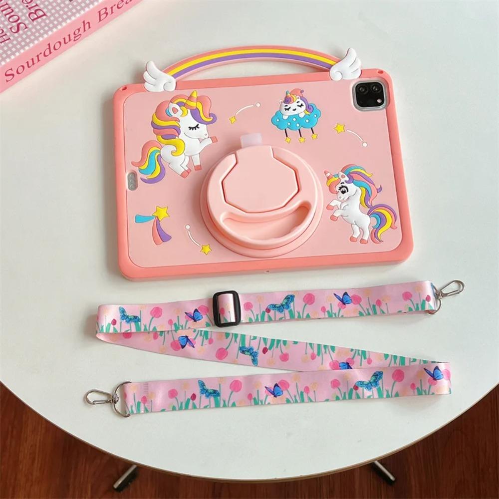 Child Case For IPad 10th 11 9 8 7th 10.2 Air 2 3 4 5 6 10.9 Mini 6 7 Air Pro 11 Cartoon Unicorn Silicone Tablet Cover