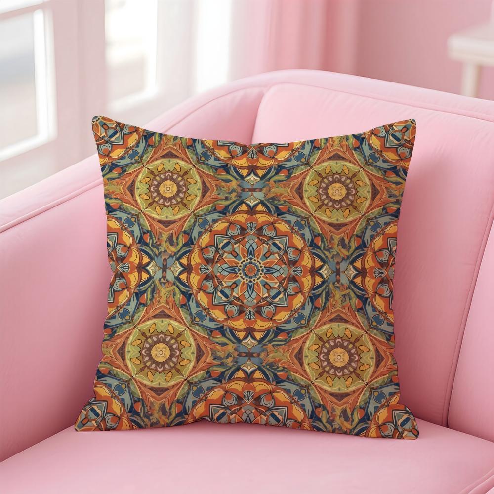 Free and unrestrained Bohemian style Cushion Cover Pillow Case Soft Skin Friendly Fabric Concealed Zipper