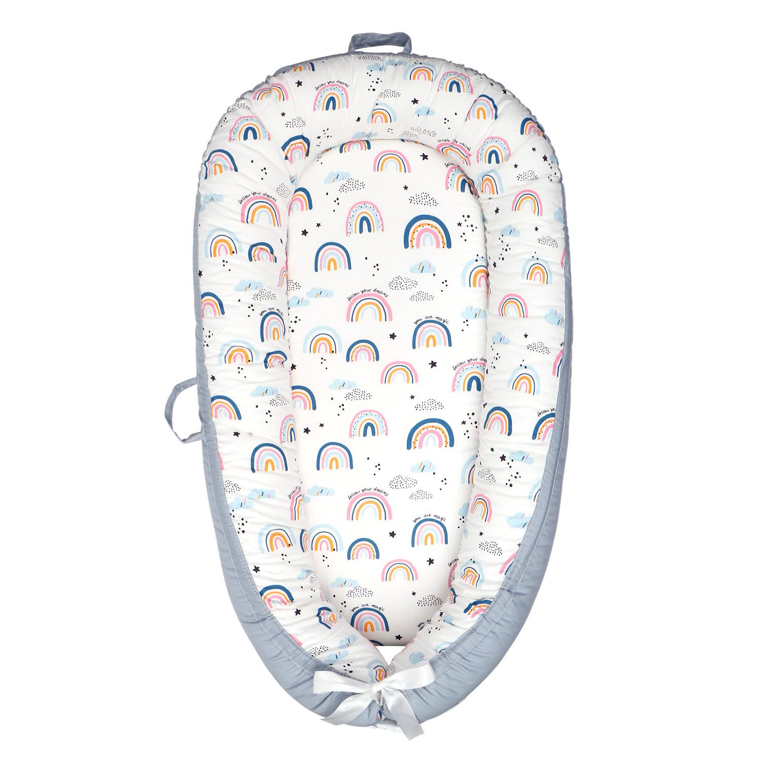 Mamibaby for Newborn/Crib/Baby Bed/Portable Detachable Baby Nest/Bed-in-Bed Cotton & Polyester Vacuum Pack (as the picture,Detachable whole bed)